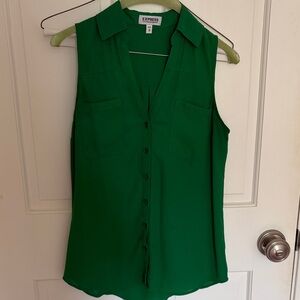 Express women’s Green Button-Down portofino Blouse